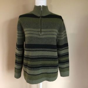 Banana Republic | Olive/Black Striped Sweater  M